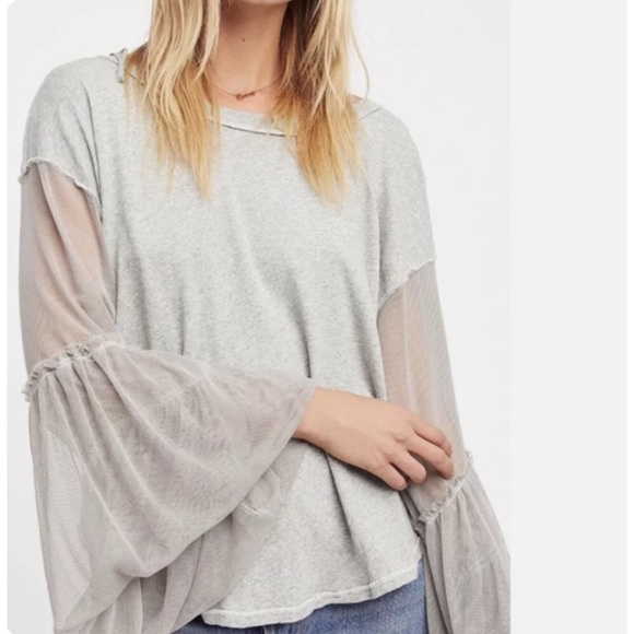 Free People Still Got It Boho Oversized Bell Sleeves Top - Picture 4 of 10